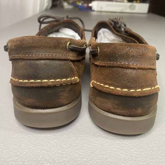 SEBAGO Docksides Portland Nubuck Distressed Dark Brown Boat Shoes Mens 11 - Picture 4 of 12
